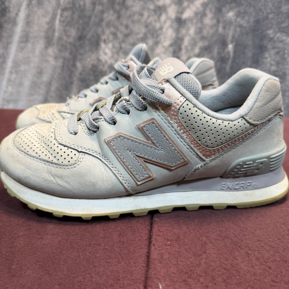 New Balance 574 Sneakers Womens Grey Regular 6.5 Low Top Athletic Running Shoes